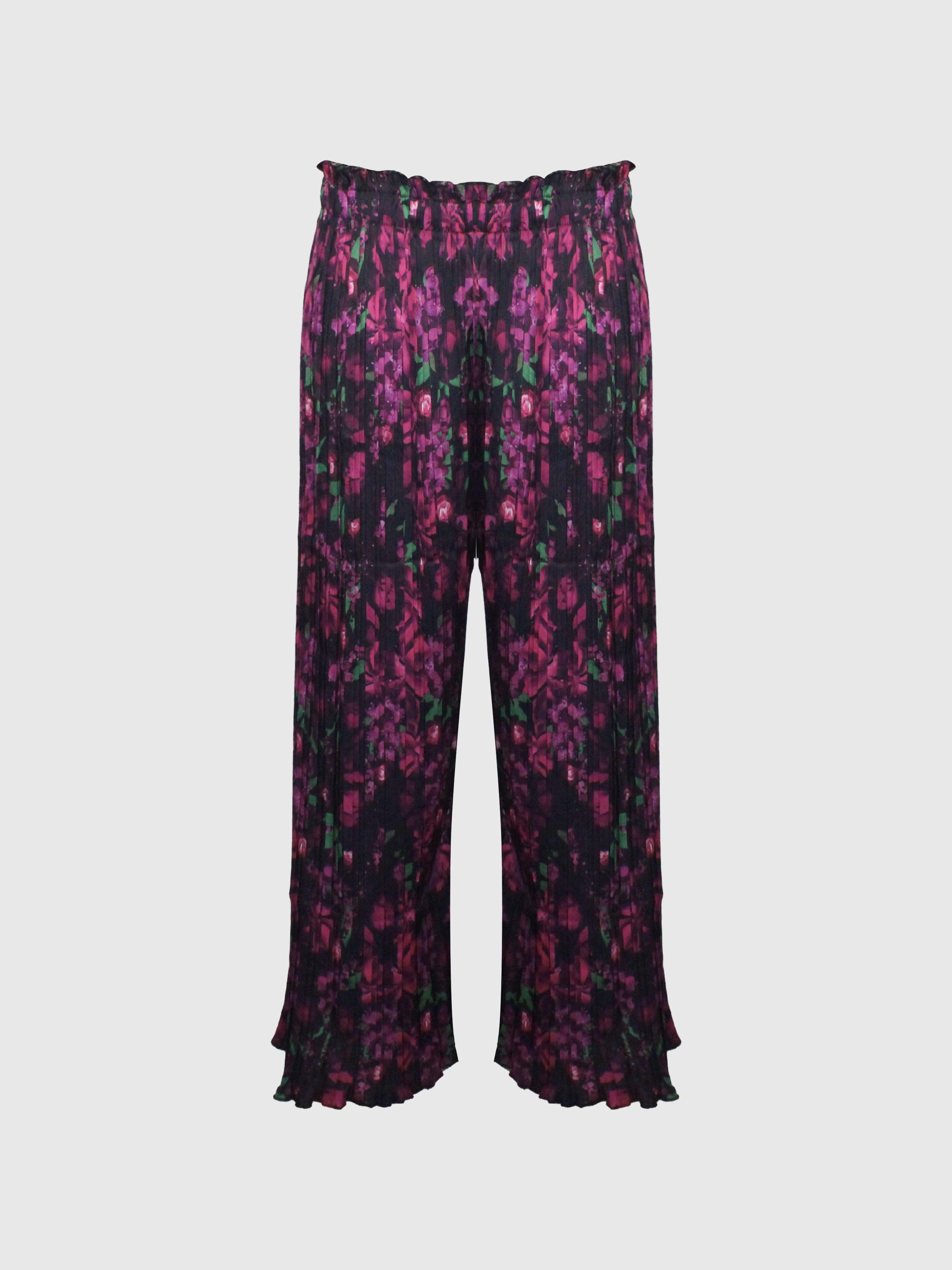 COORDINATO BLUSA AMPIA E PANTALONE PLISSETTATO A PALAZZO STAMPA FLOREALE