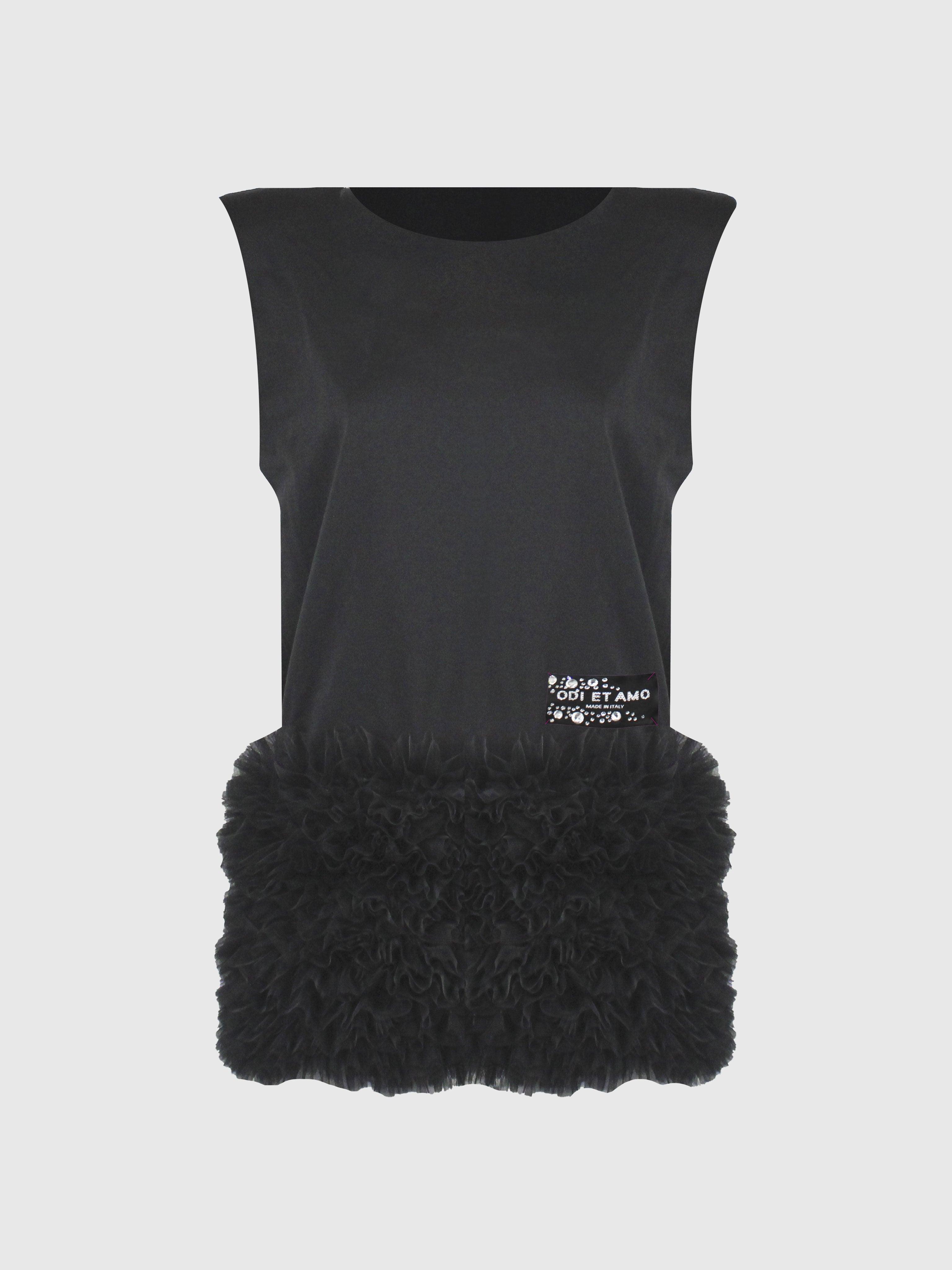 ABITO TUBINO SMANICATO COTONE TULLE E SPALLINE