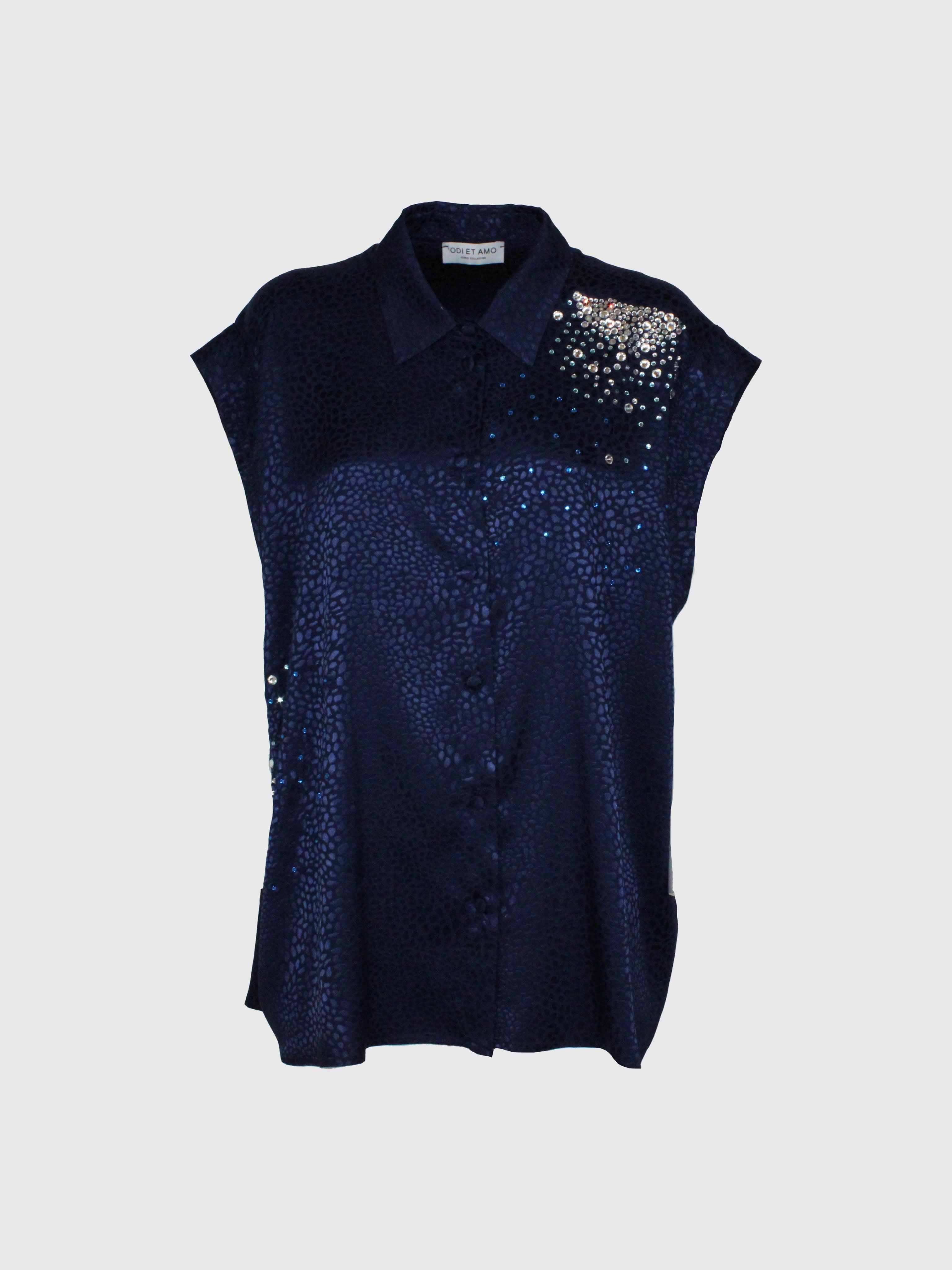 CAMICIA SMANICATA REGLAN FIT OVERSIZE STRASS BIG BANG