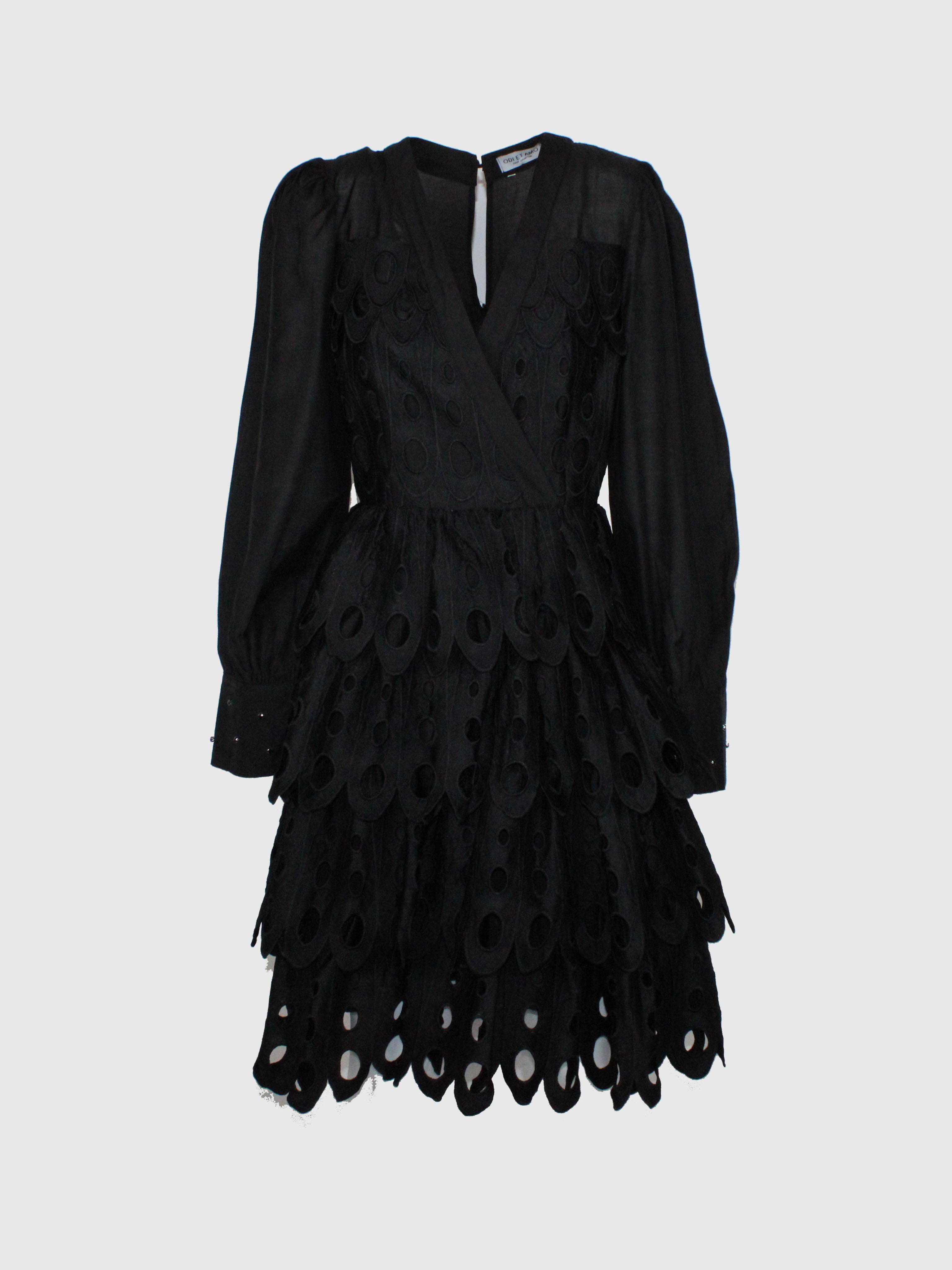 ABITO CON GONNA A BALZE IN COTONE STRASS SUI POLSI