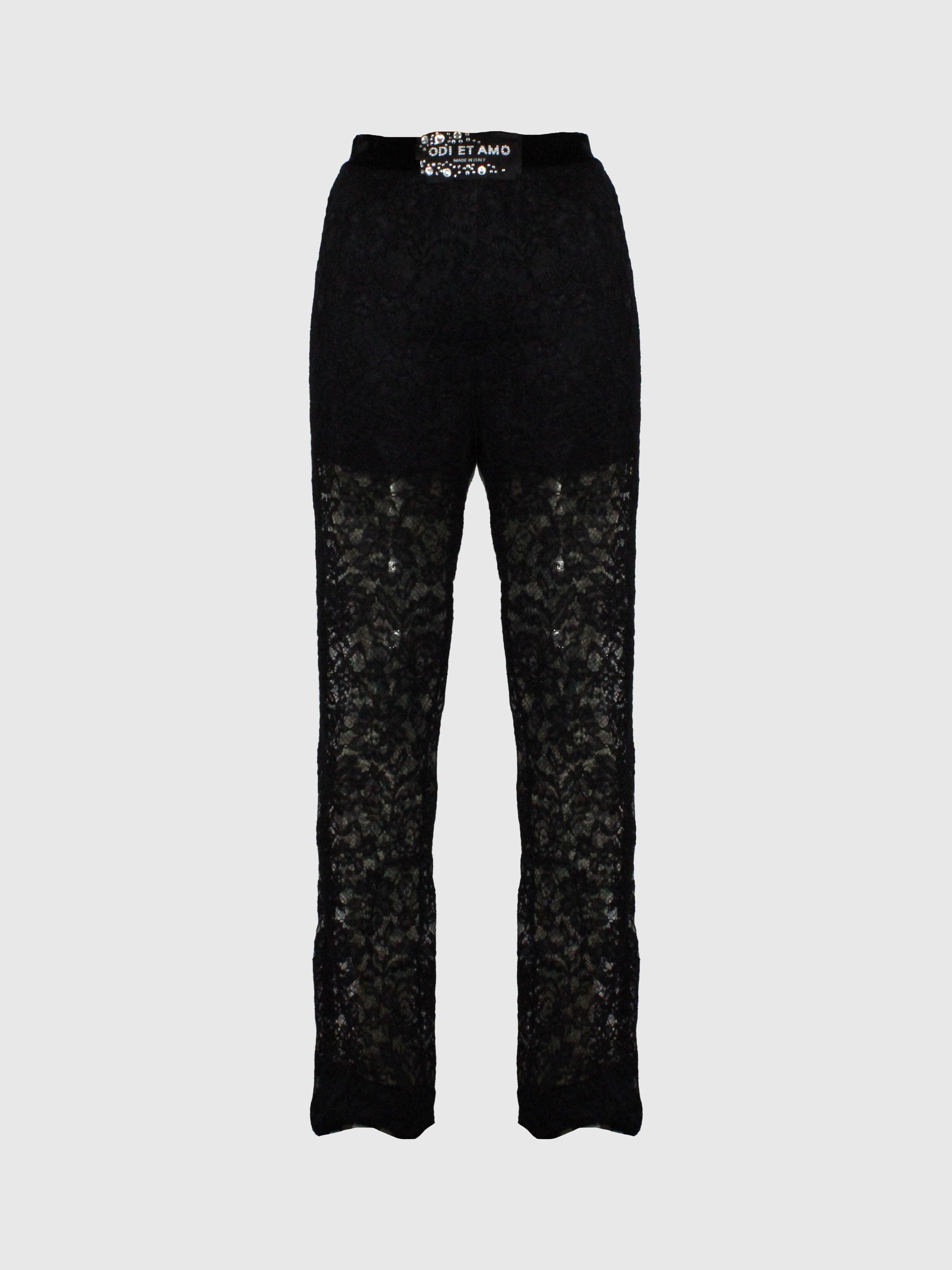PANTALONE STILE PIGIAMA ICONIC IN PIZZO E COULOTTE