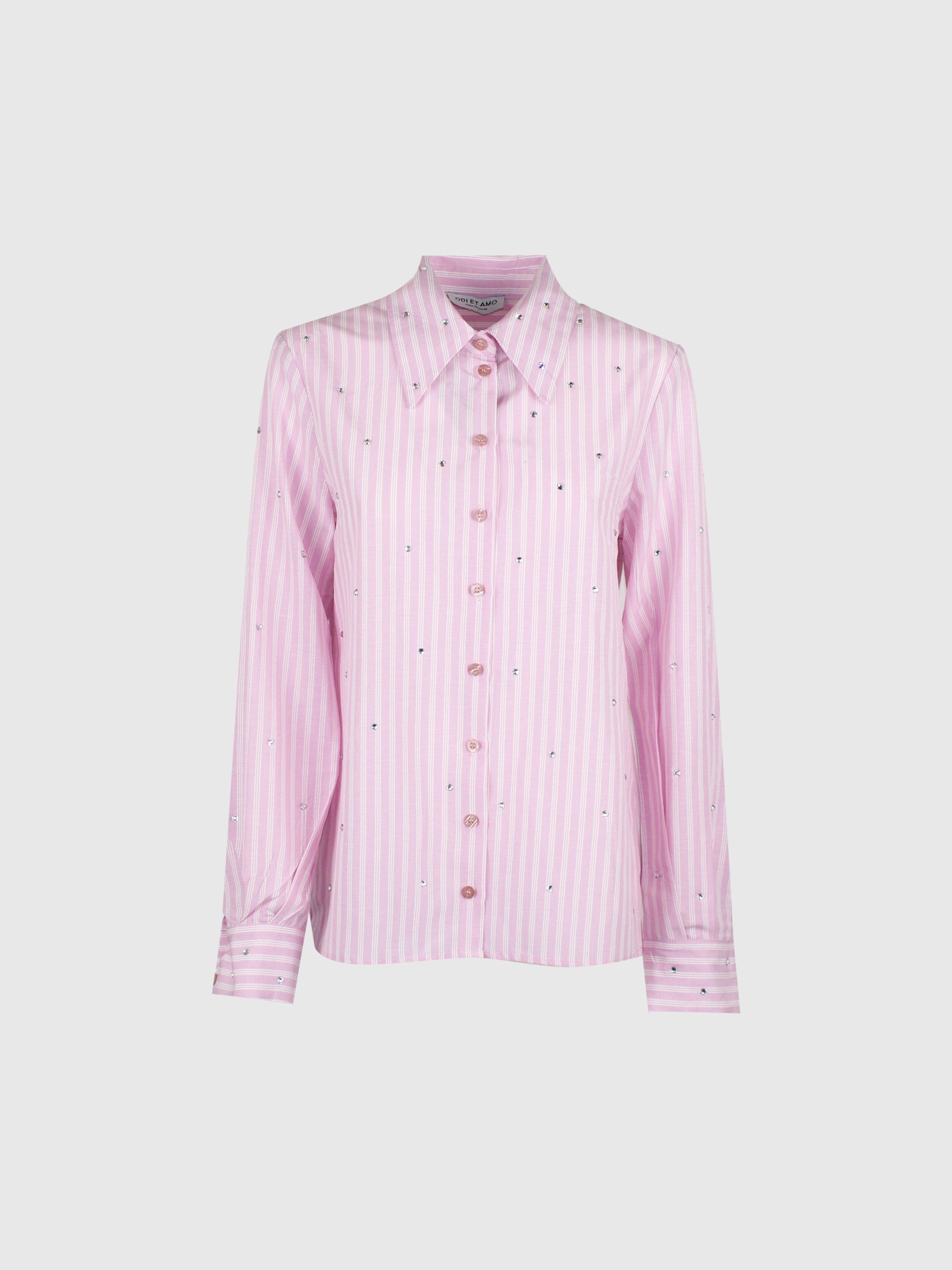 CAMICIA NORMAL FIT GESSATA CON CRISTALLI SPARSI