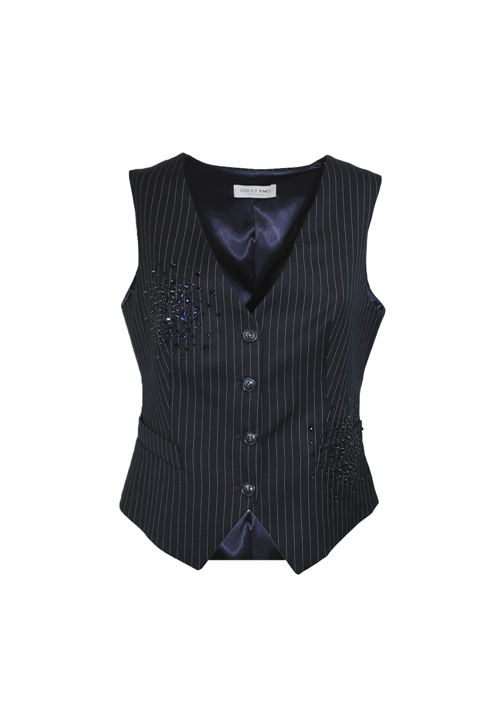 GILET SARTORIALE CON APPLICAZIONI STRASS
