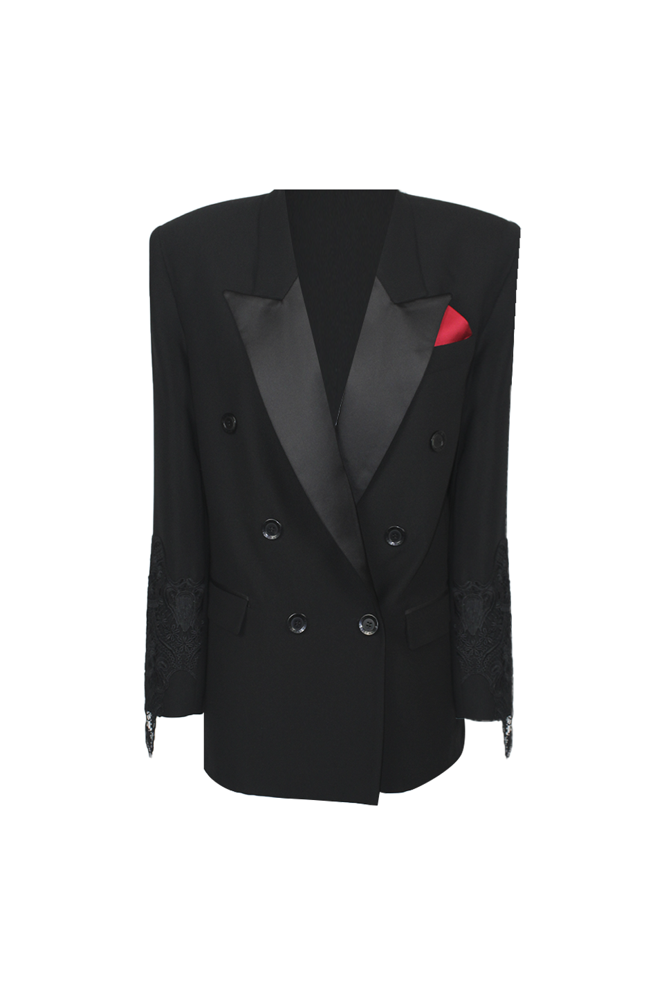 BLAZER DOPPIOPETTO CON INSERTI IN PIZZO