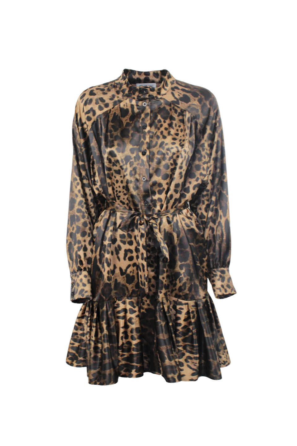 ICONIC VISCOSE CHEMISIER DRESS WITH RHINESTONE