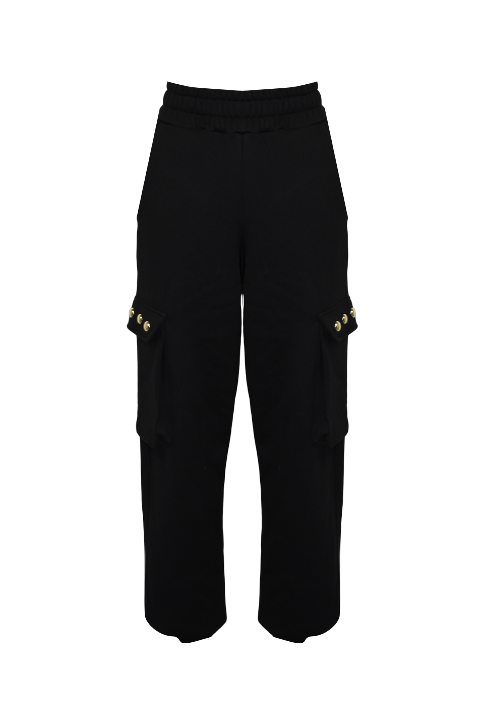 STRAIGHT LEG CARGO SWEATSHIRT WITH GOLD STUDS ON THE POCKETS