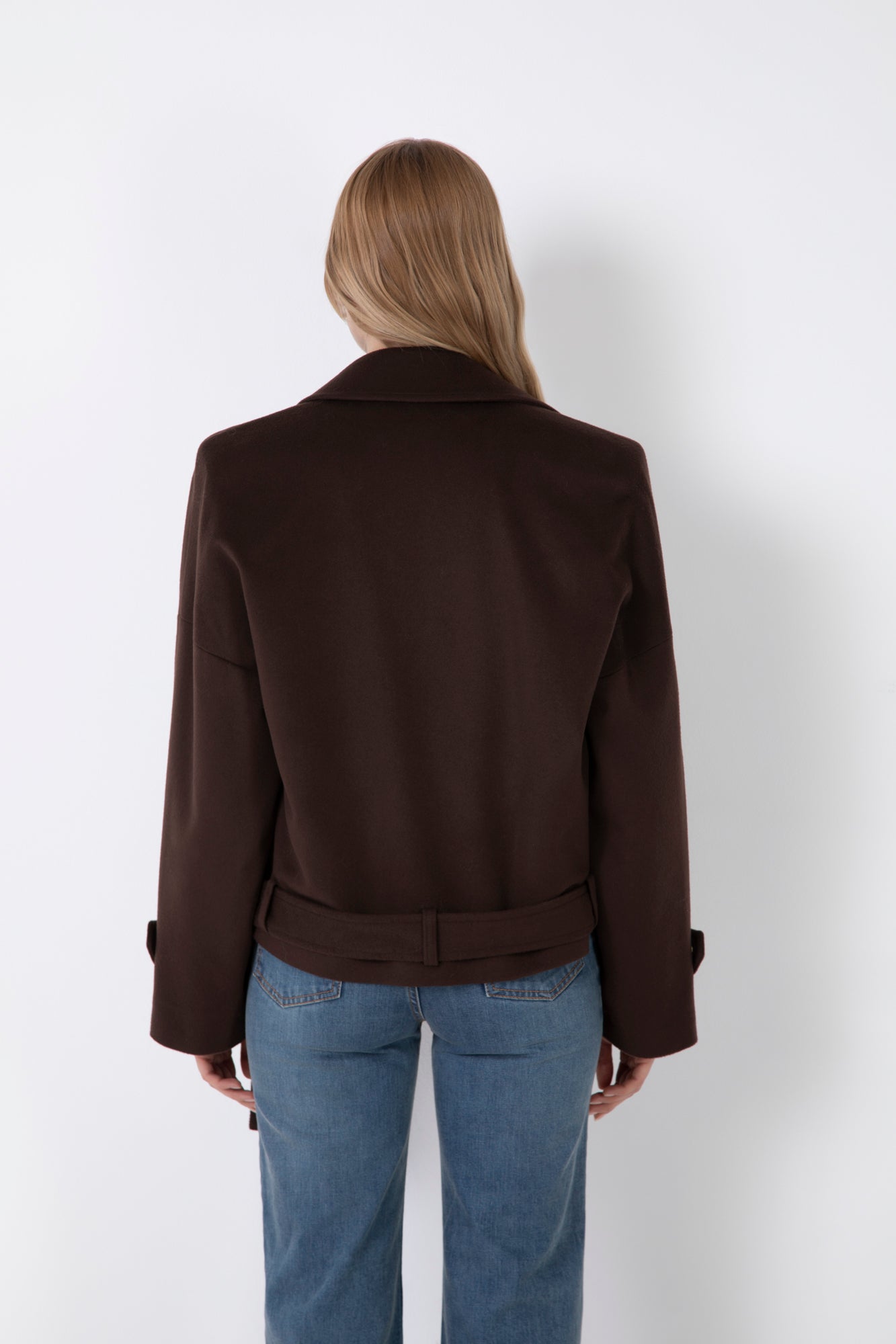 OVERSIZED BIKER COAT WITH SHOULDER PADS