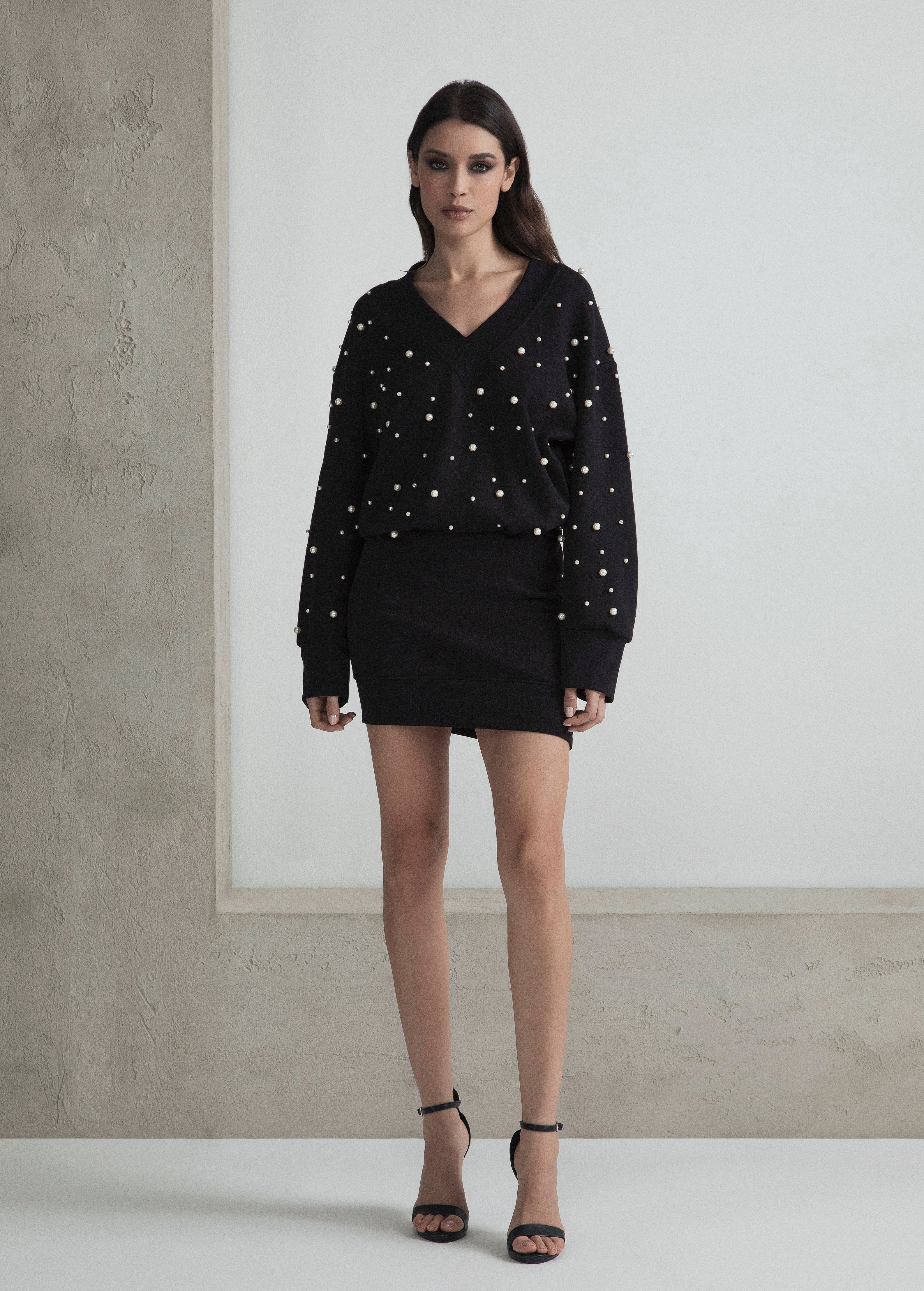 PEARL SWEATSHIRT DRESS
