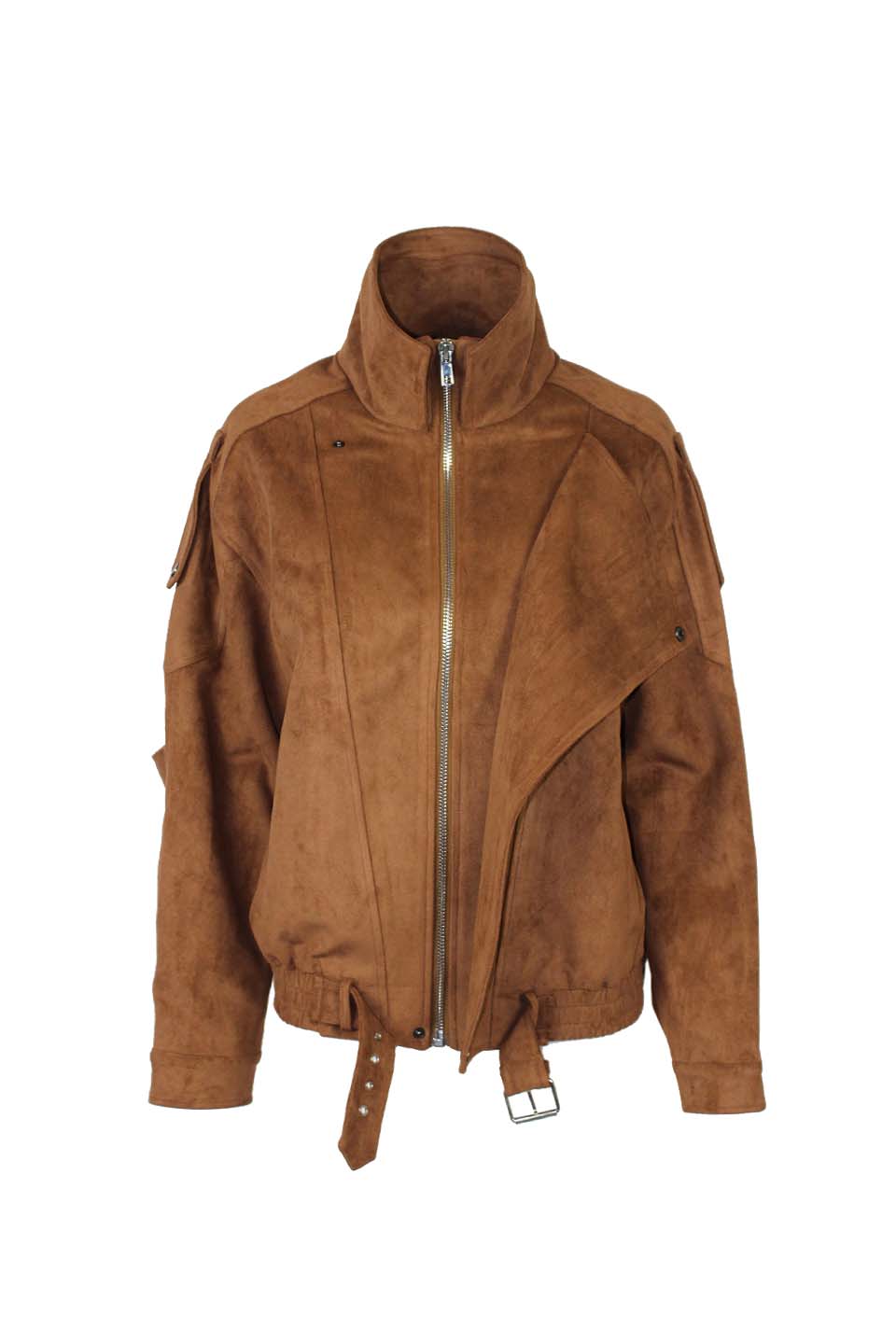 GIACCA OVERSIZE ECO-SUEDE CON TASCHE E ZIP