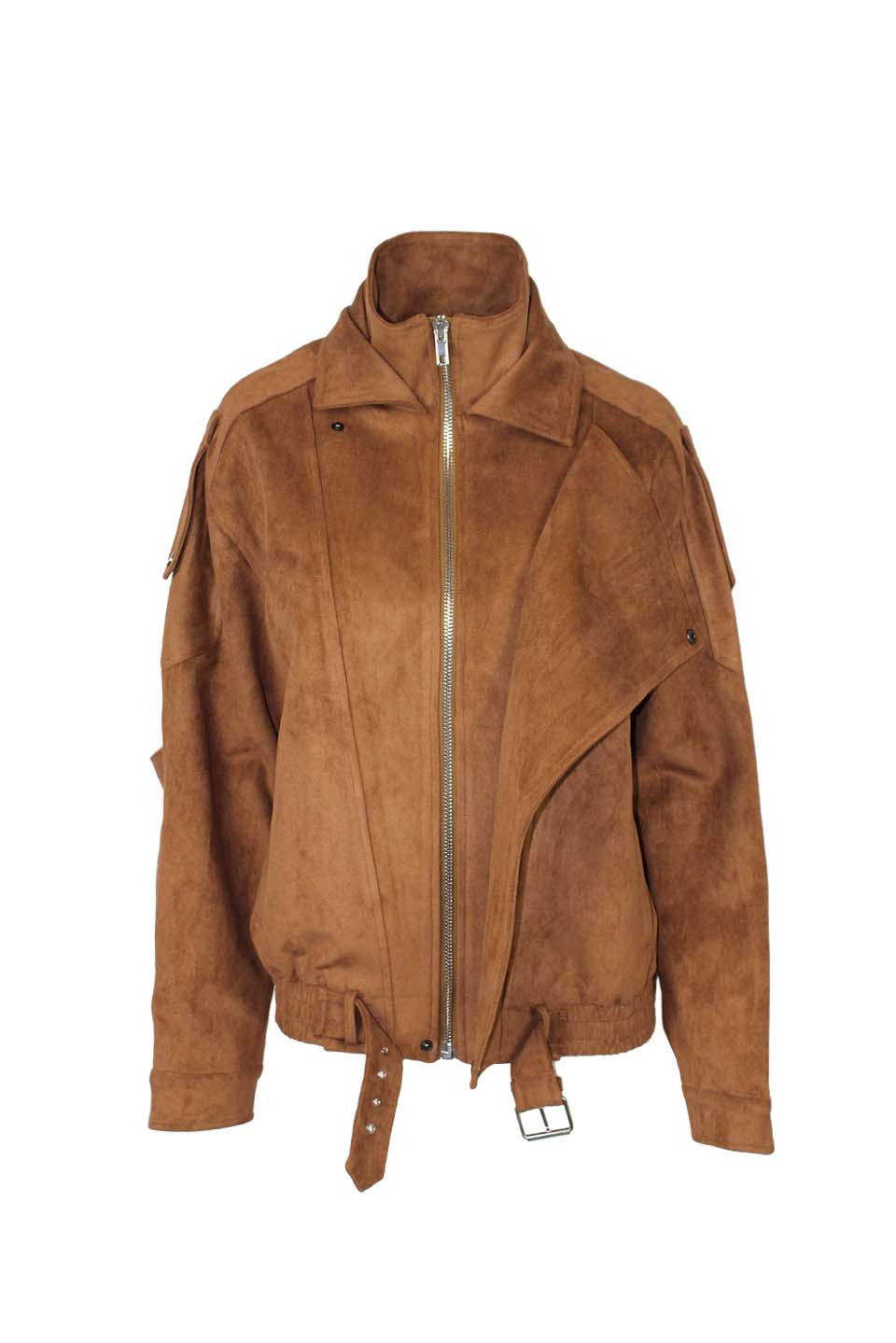 GIACCA OVERSIZE ECO-SUEDE CON TASCHE E ZIP