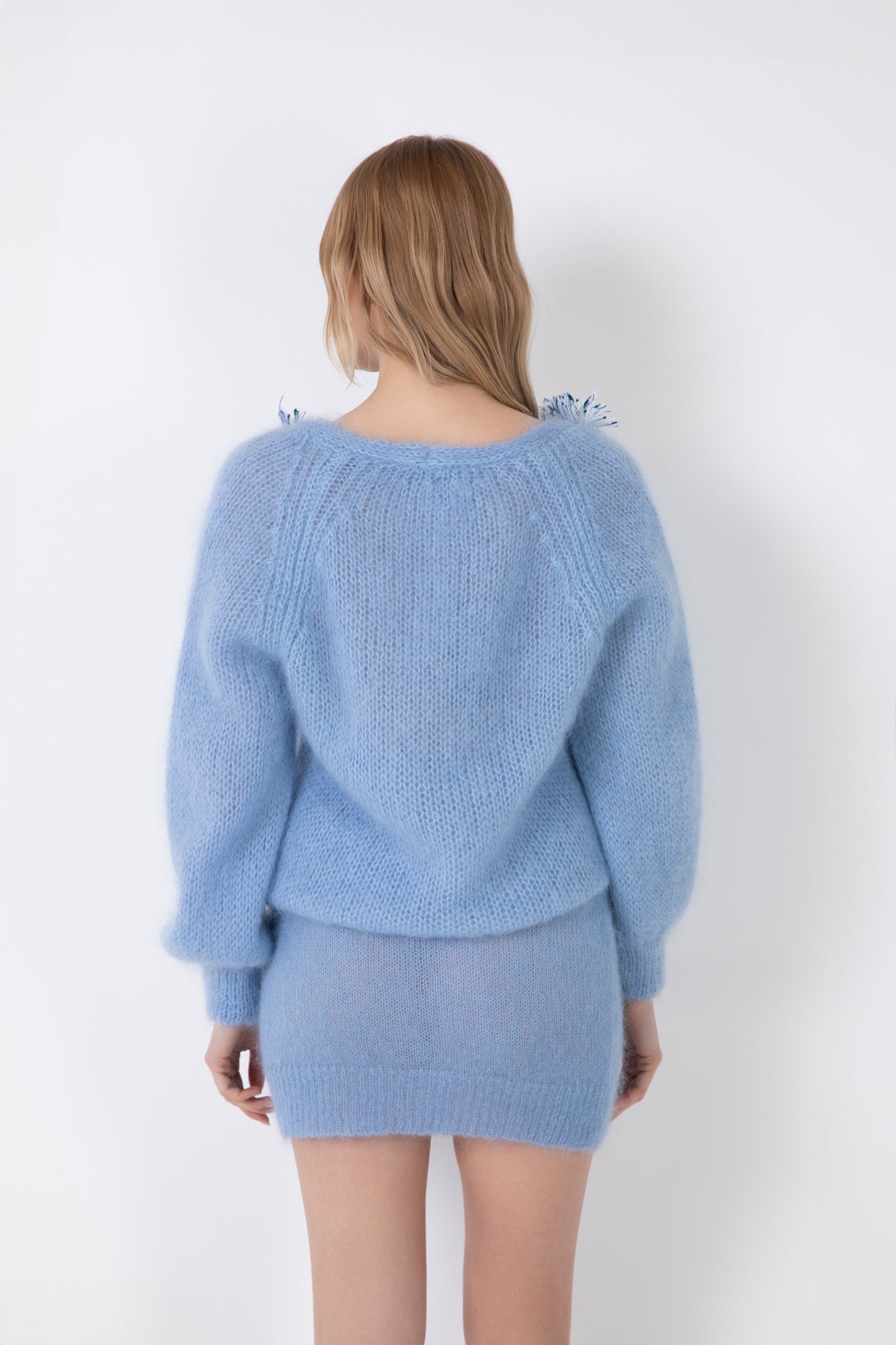 WOOL BLEND PENCIL MINI SKIRT