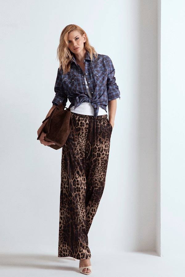 TANK TOP A COSTE CON BORCHIE ORO