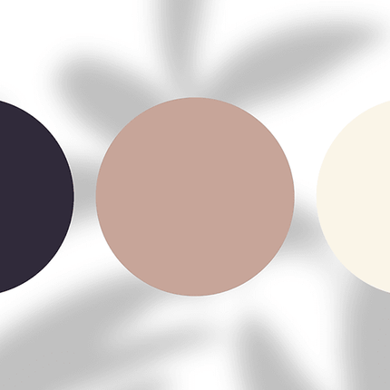 Three color swatches in black, beige, and off-white on a light background