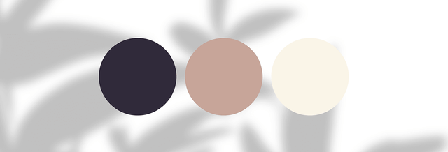 Three color swatches in black, beige, and off-white on a light background
