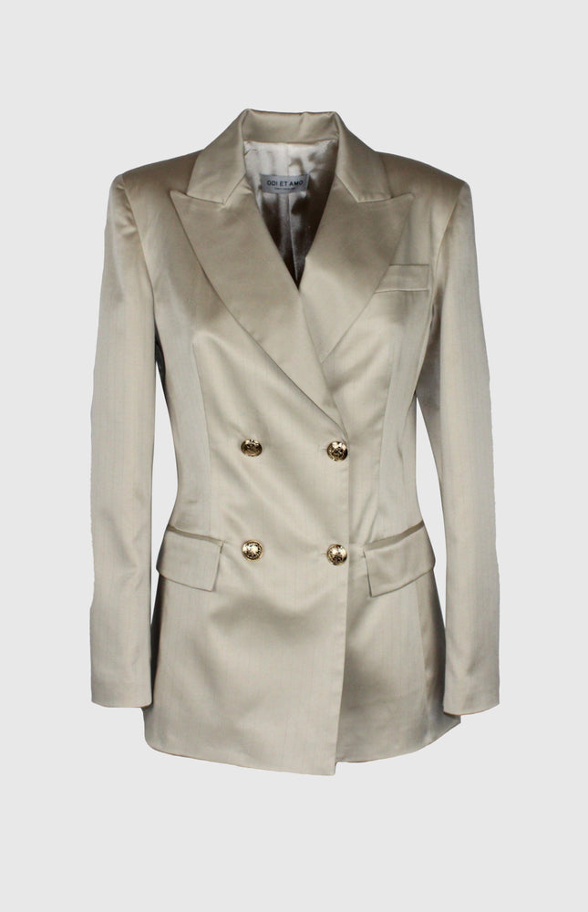BLAZER GESSATOLUREX BEIGE DOPPIOPETTO E TASCHE
