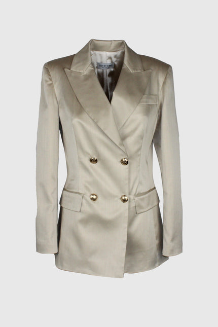 BLAZER GESSATOLUREX BEIGE DOPPIOPETTO E TASCHE