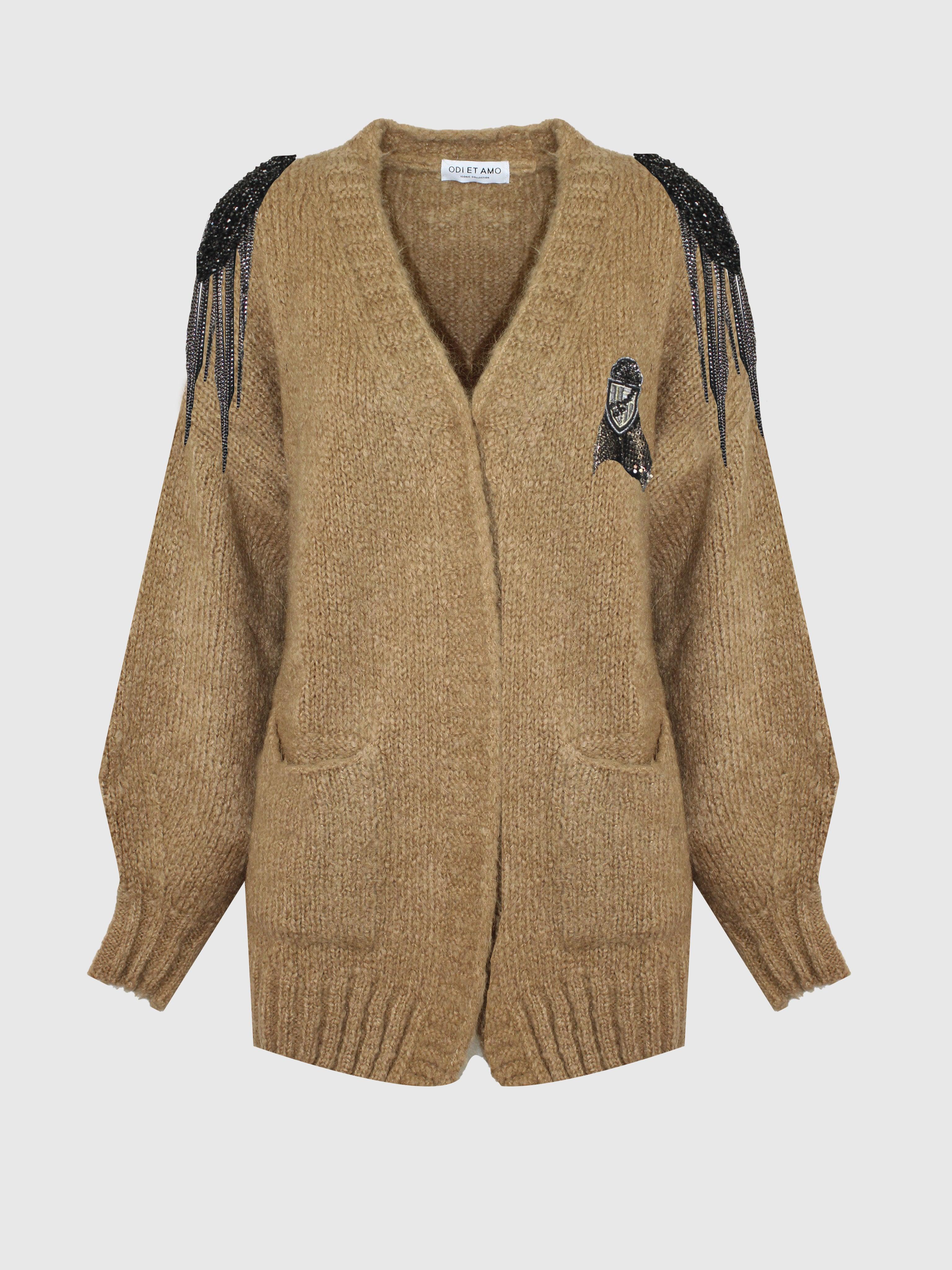 CARDIGAN MOHAIR C/PATCH
