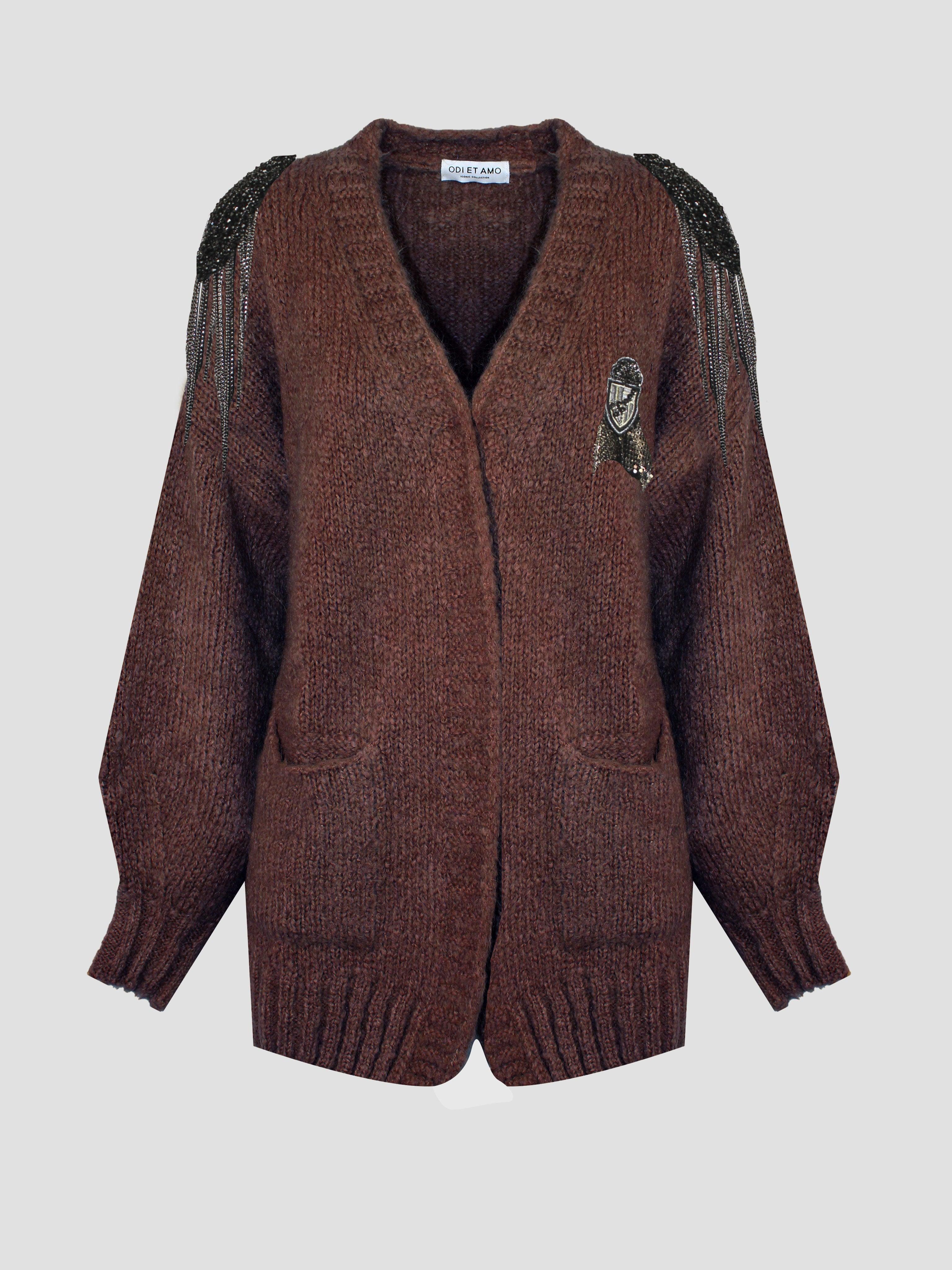 CARDIGAN MOHAIR C/PATCH