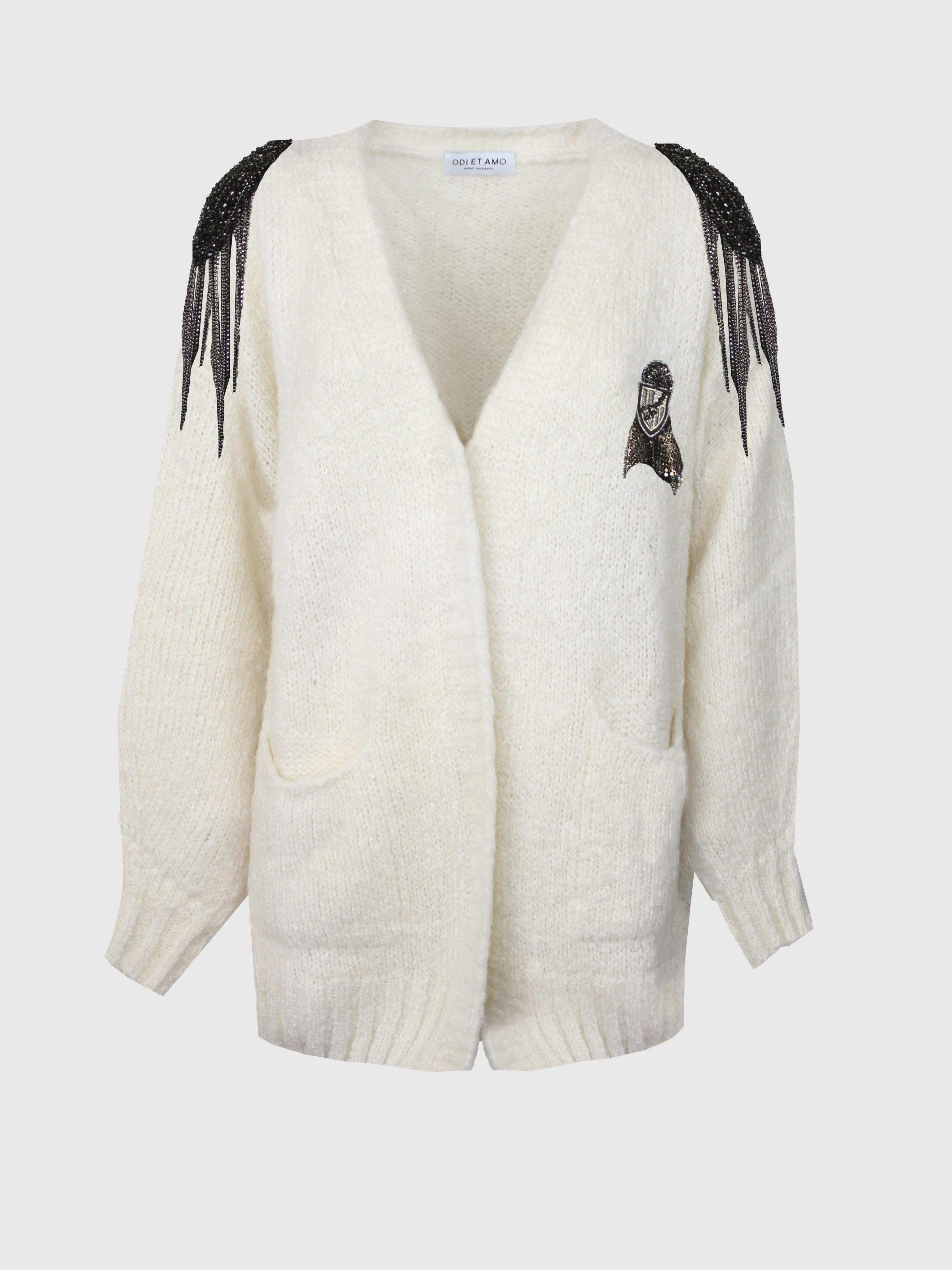 CARDIGAN MOHAIR C/PATCH