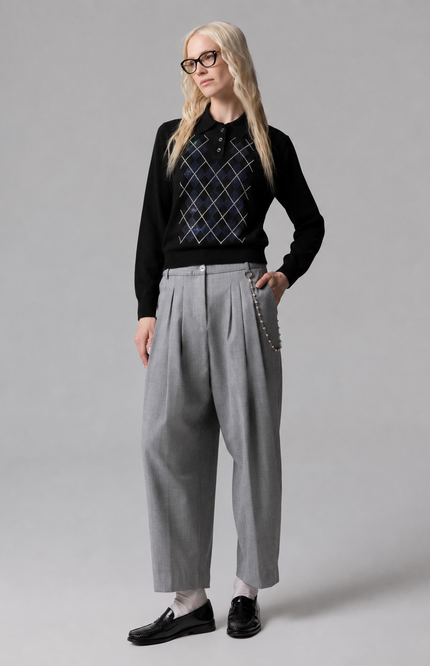 POLO CON INTARSIO STRASS DI ROMBI