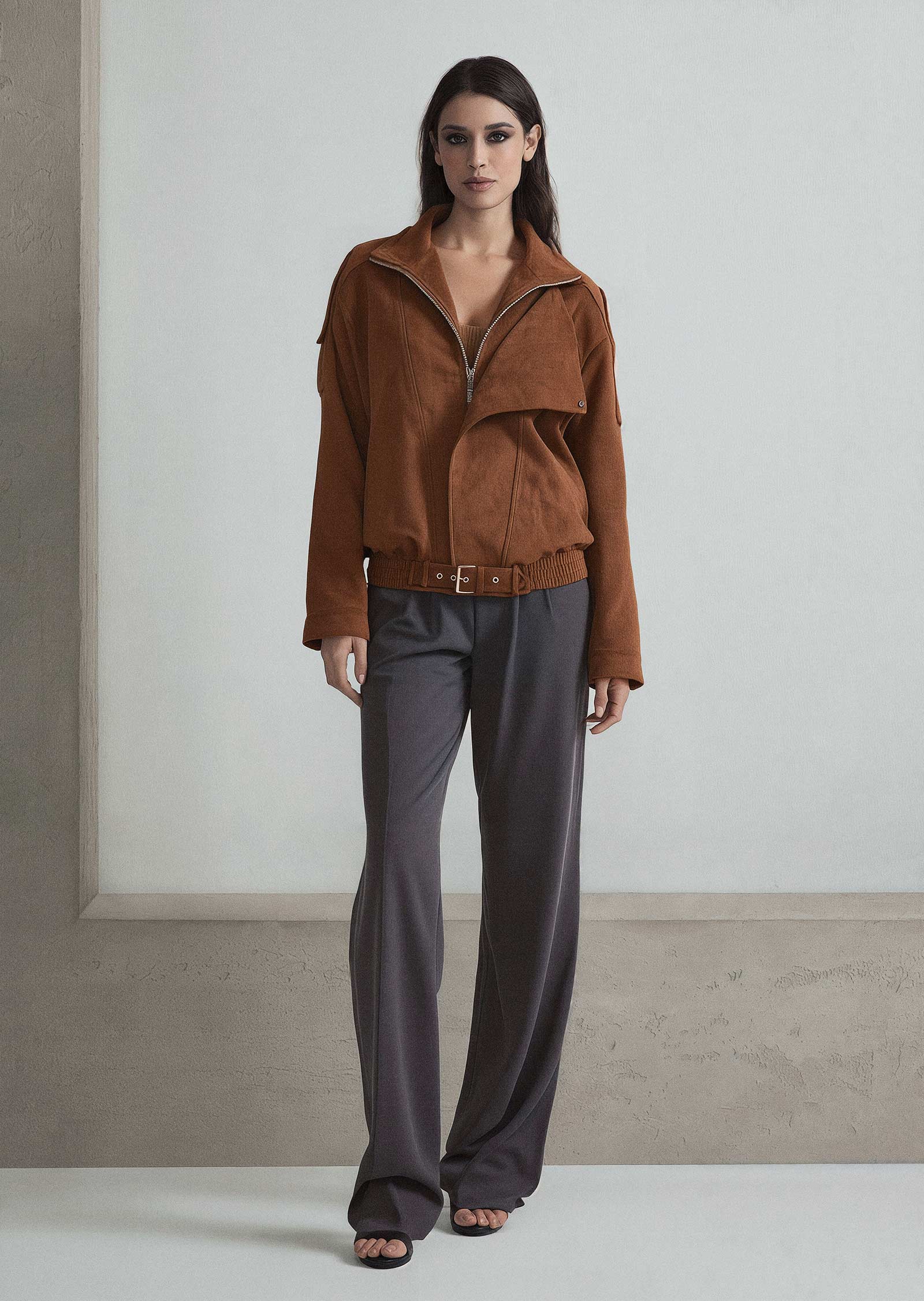 BOMBER OVERSIZE IN ECO SUEDE