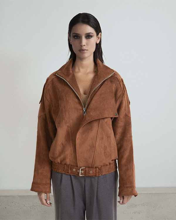 GIACCA OVERSIZE ECO-SUEDE CON TASCHE E ZIP