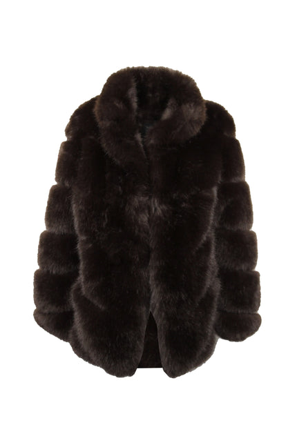 OVERSIZED ECO-FUR COAT WITH POCKETS