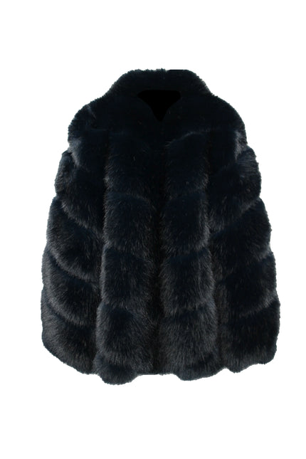 OVERSIZED ECO-FUR COAT WITH POCKETS