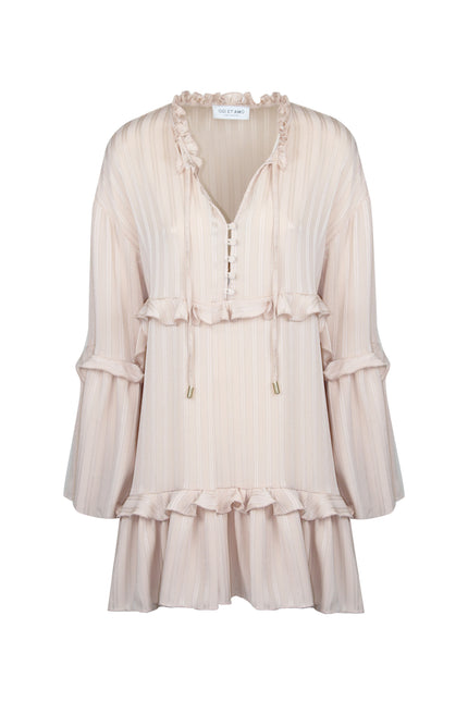 SHORT HIPPY DRESS WITH RUFFLES