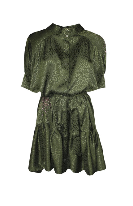 ABITO ICONIC CORTO OVERSIZE CON STRASS ROSA