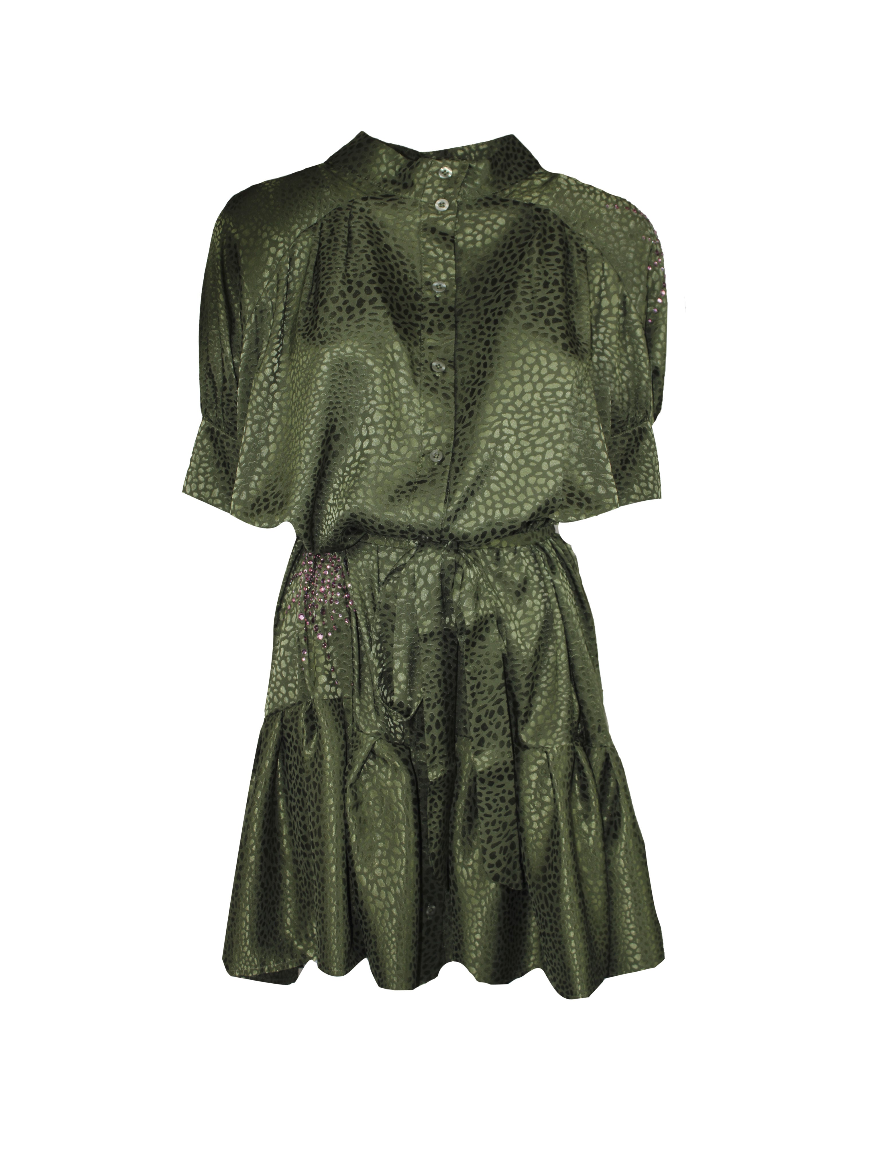 ABITO ICONIC CORTO OVERSIZE CON STRASS ROSA