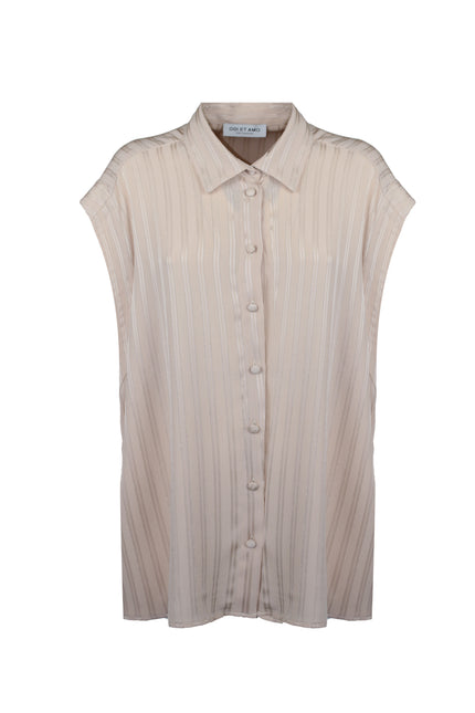 OVERSIZED SLEEVELESS SHIRT WITH LUREX