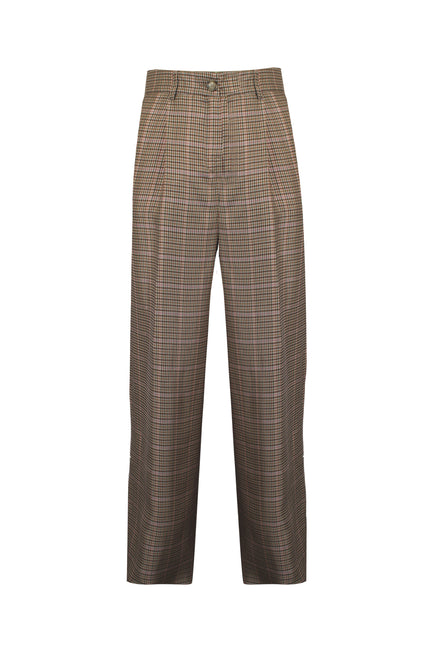 CLAUDIA CHECKED PRINT TROUSERS