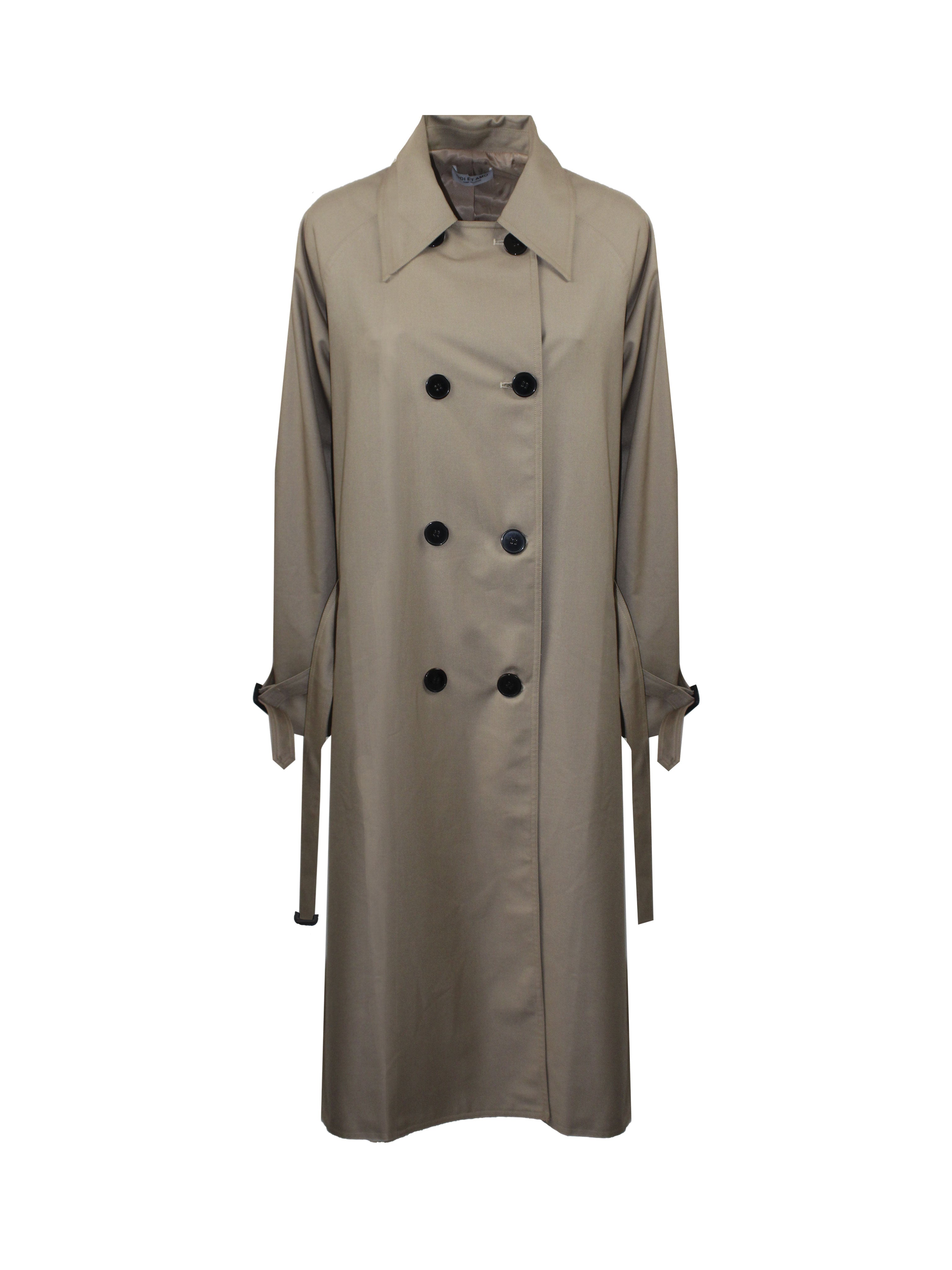 TRENCH OVERSIZE CON BOTTONI E BORCHIE ORO