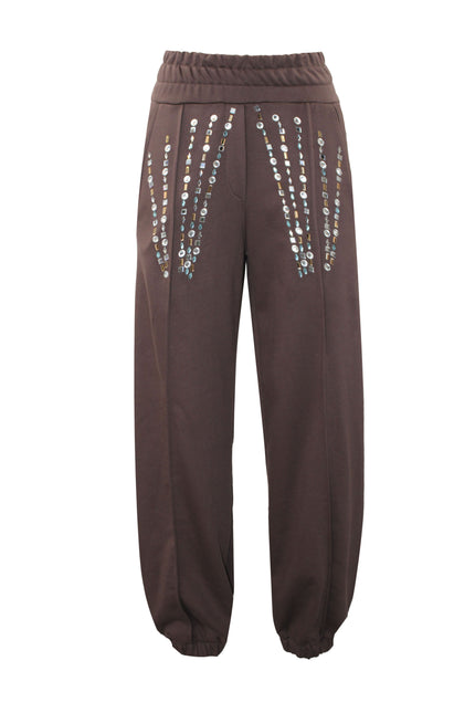 NORMAL FIT SWEATPANTS WITH SKY CRYSTALS