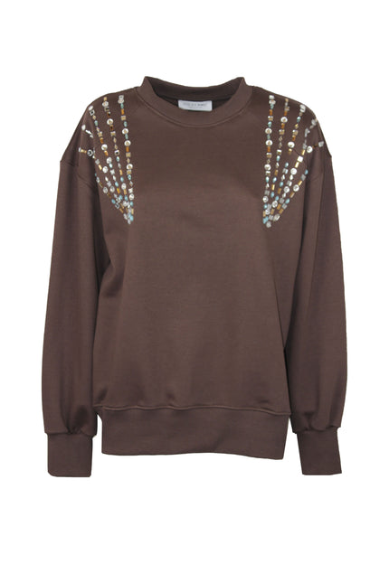NORMAL FIT SWEATSHIRT WITH SKY CRYSTALS