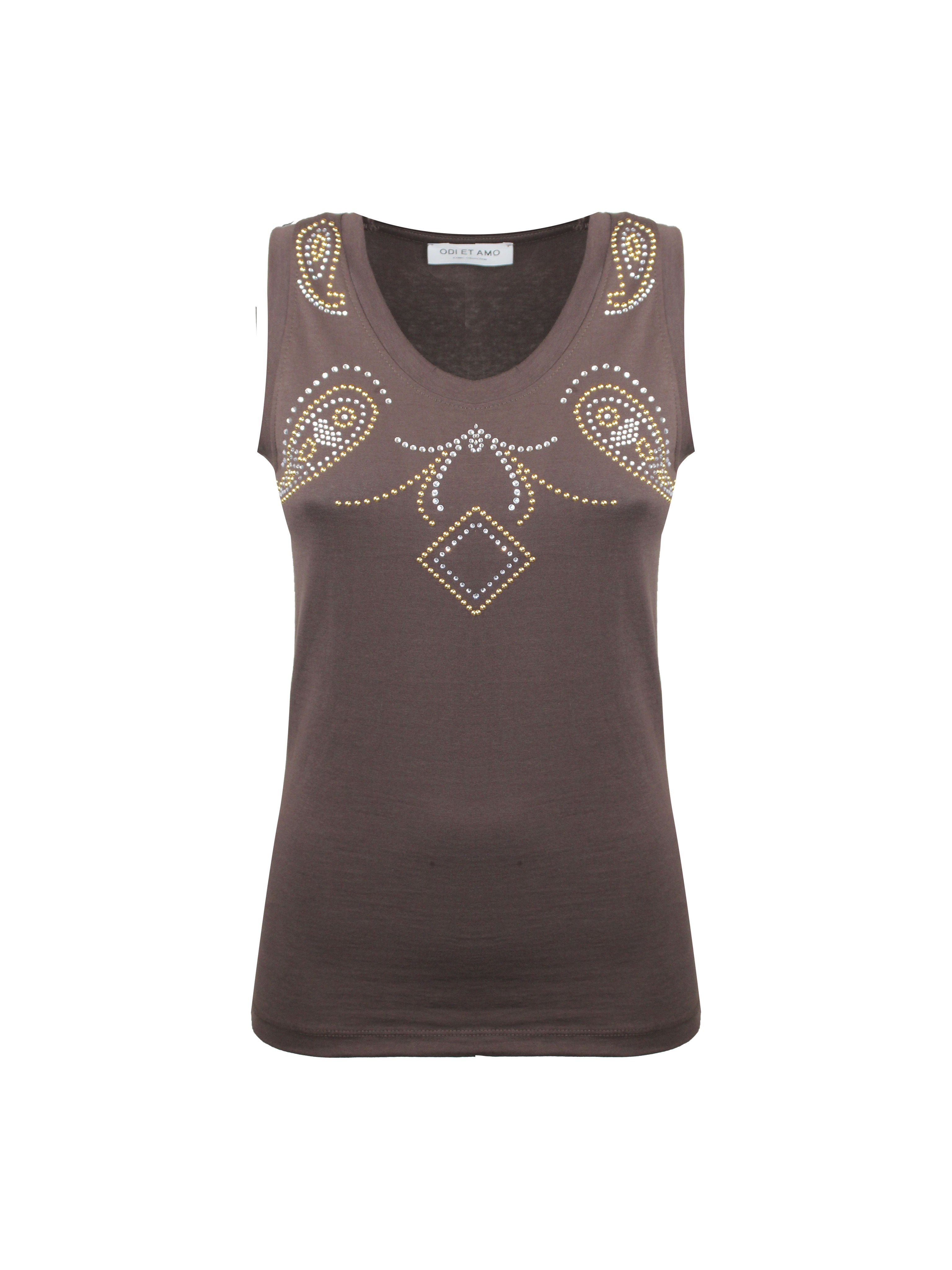 CANOTTA SCOLLO AMPIO CON DOODLES