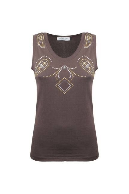 WIDE NECK TANK TOP WITH DOODLES