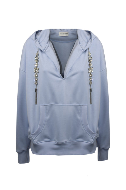 HOODIE WITH CHARMING NECKLINE