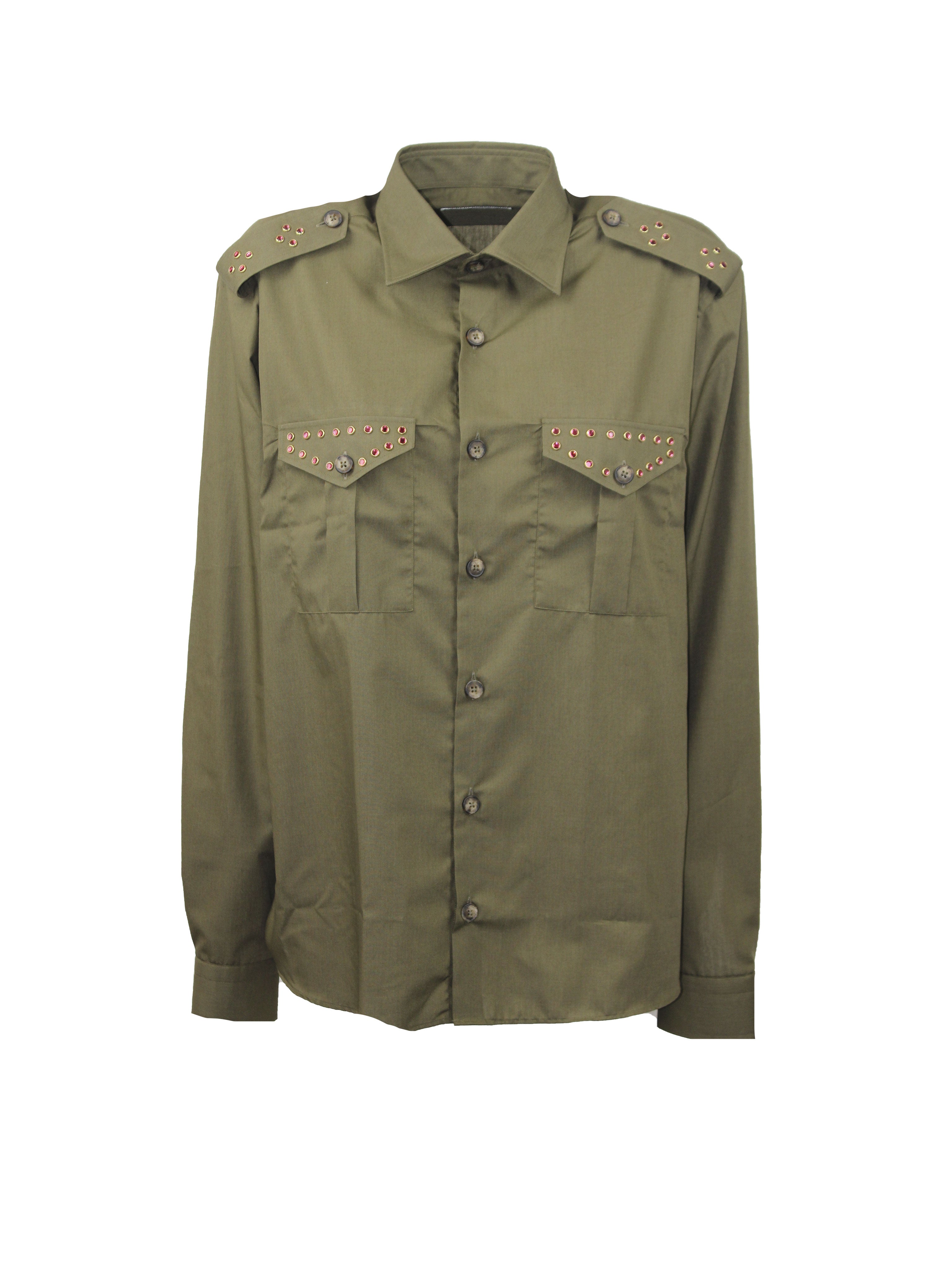 CAMICIA MILITARY CHIC CONBORCHIE E TASCHE