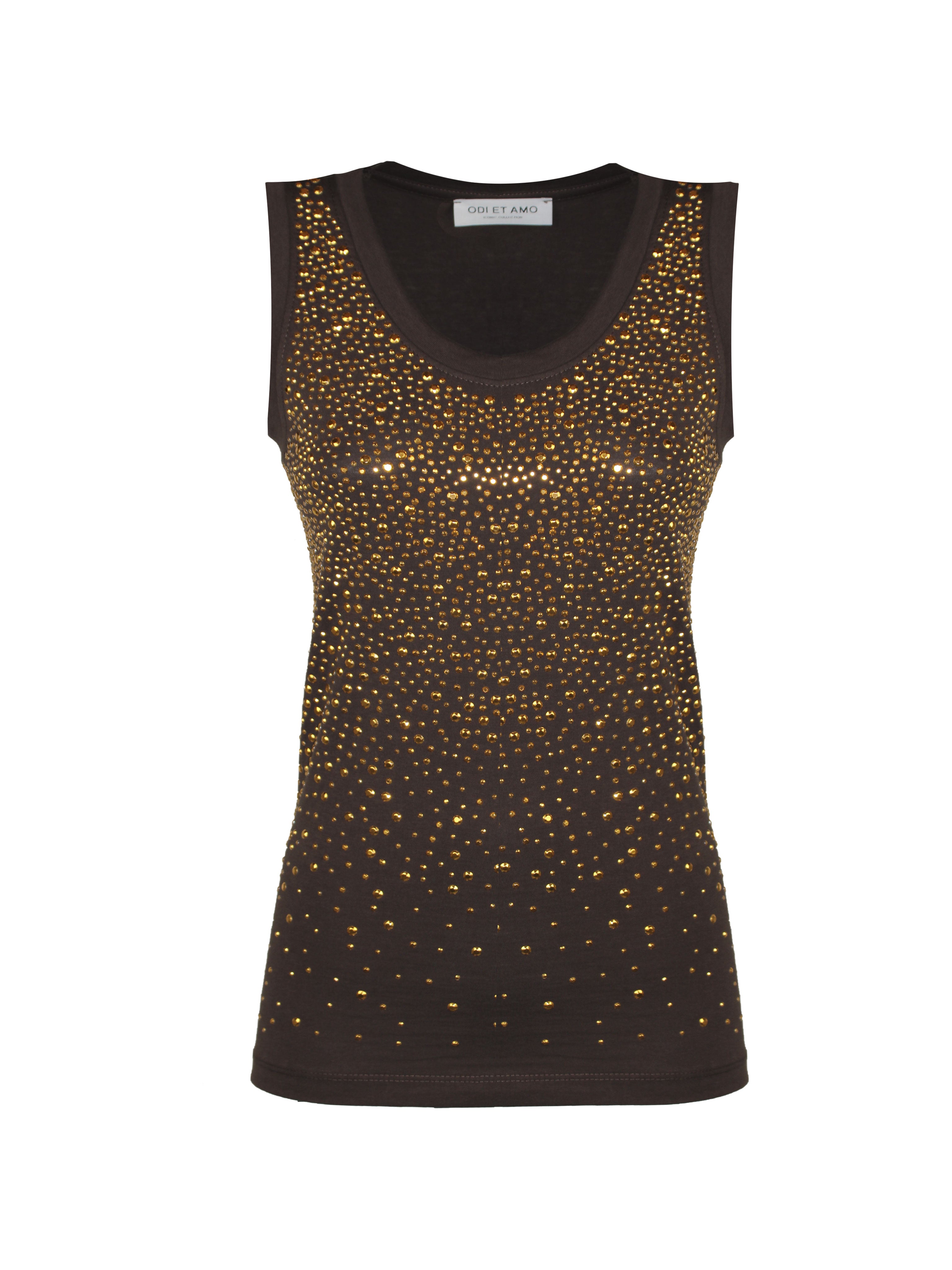 CANOTTA GOLD SLIM FIT CON STRASS