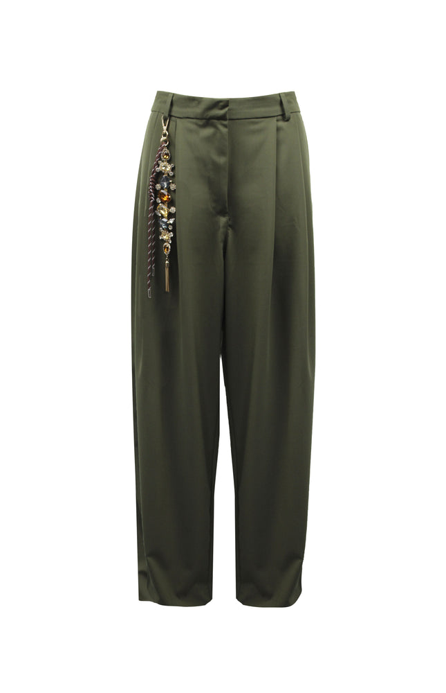 ANDRE' OVERSIZED TAILORED TROUSERS WITH CHARM