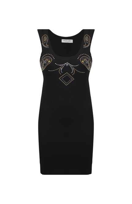 DOODLES SHORT RIBBED DRESS