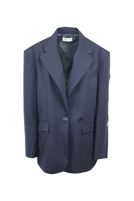 ANDRE' OVERSIZED TAILORED BLAZER WITH JEWEL EMBROIDERY