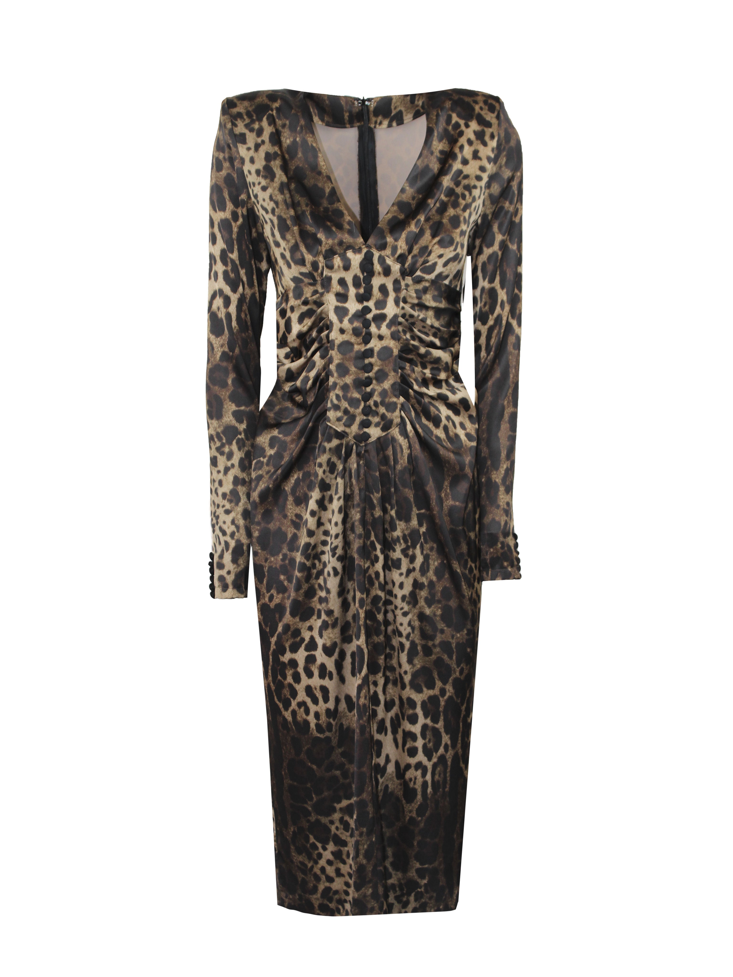 ABITO COCKTAIL MIDI CON DRAPPEGGIO E BOTTONI