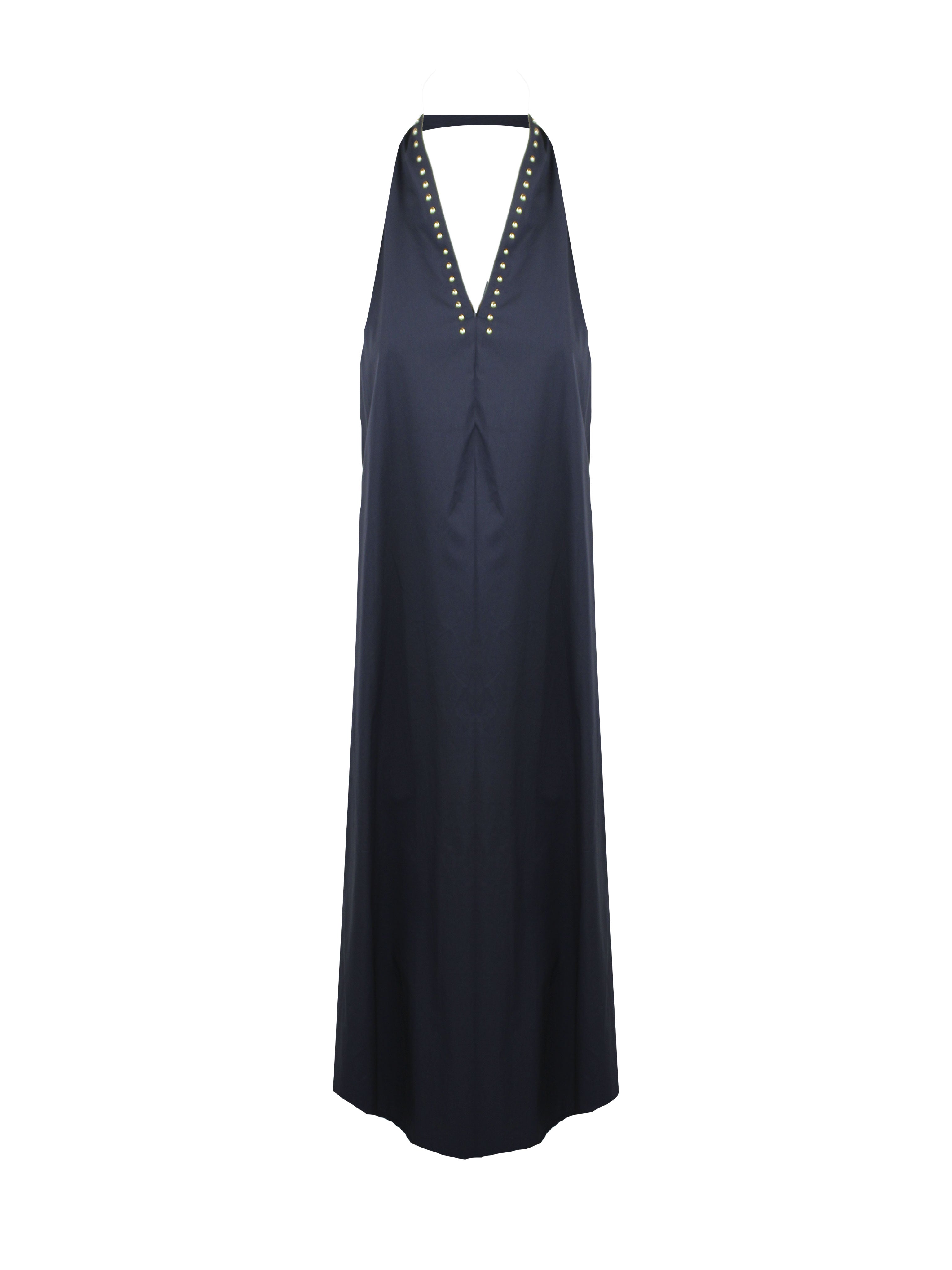 ABITO IN COTONE CON BORCHIE E TASCHE