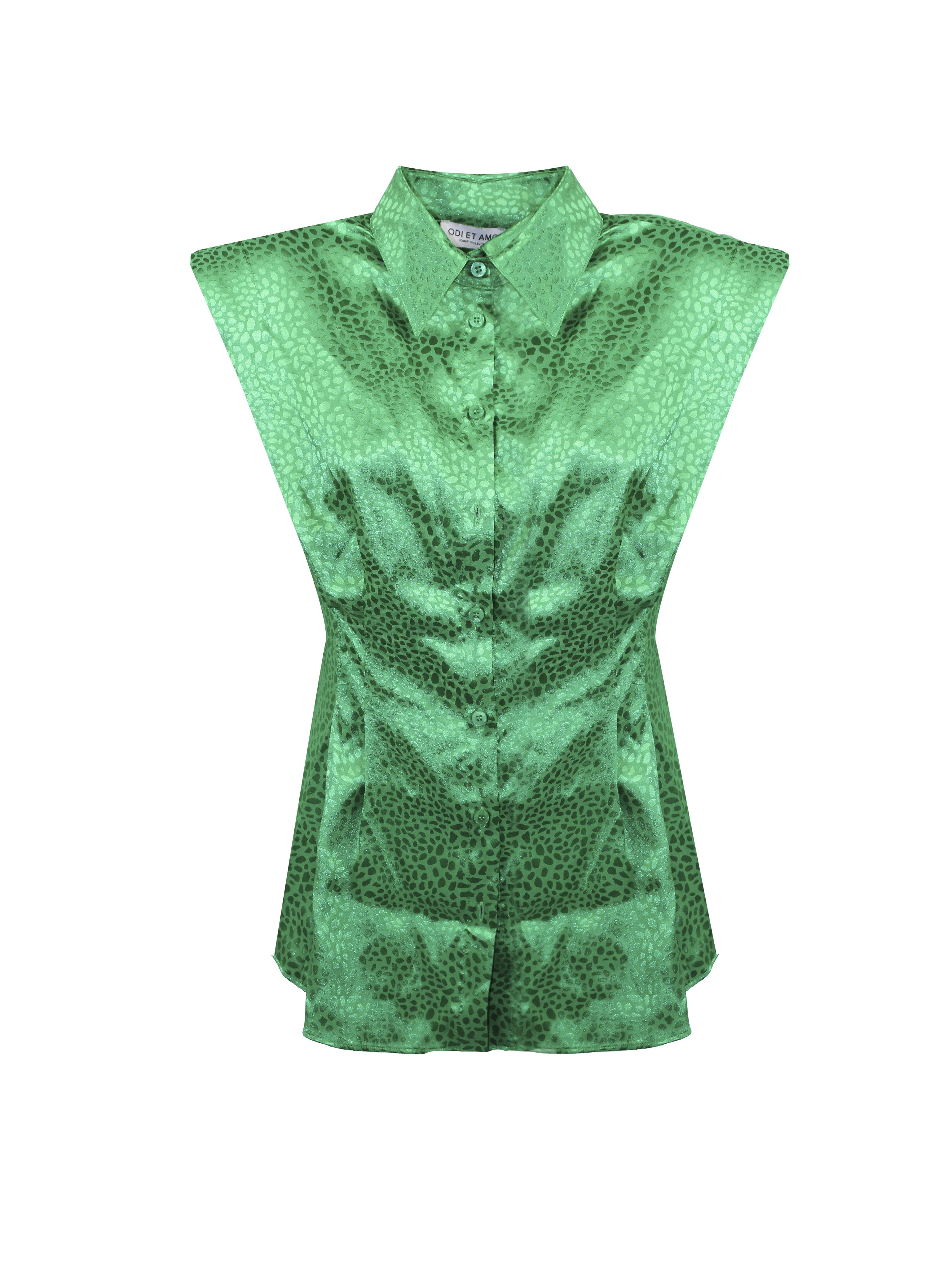 CAMICIA JAQUARD SFIANCATA CON SPALLE IMBOTTITE