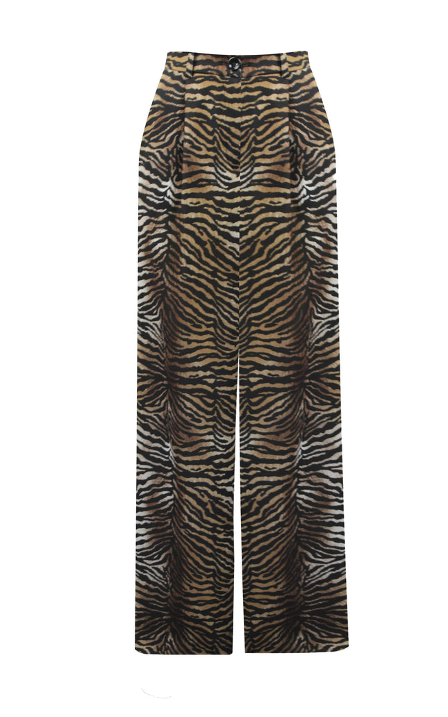 PANTALONE KELLY A DOPPIA PINCES E GAMBA LARGA