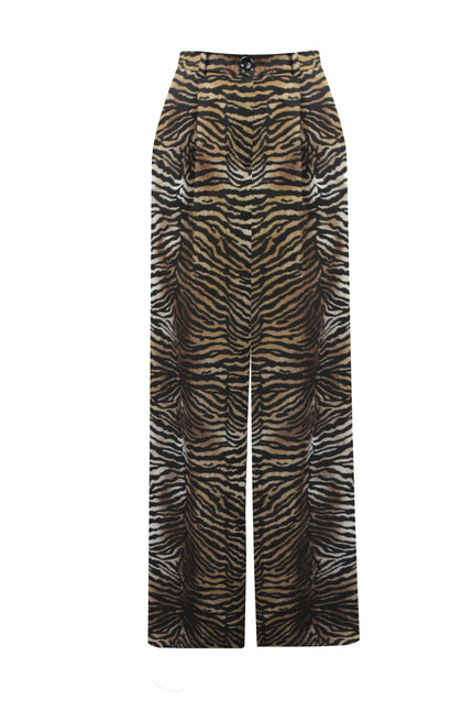 KELLY TROUSERS WITH DOUBLE PLEATS AND WIDE LEG