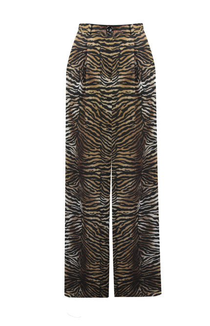 KELLY TROUSERS WITH DOUBLE PLEATS AND WIDE LEG